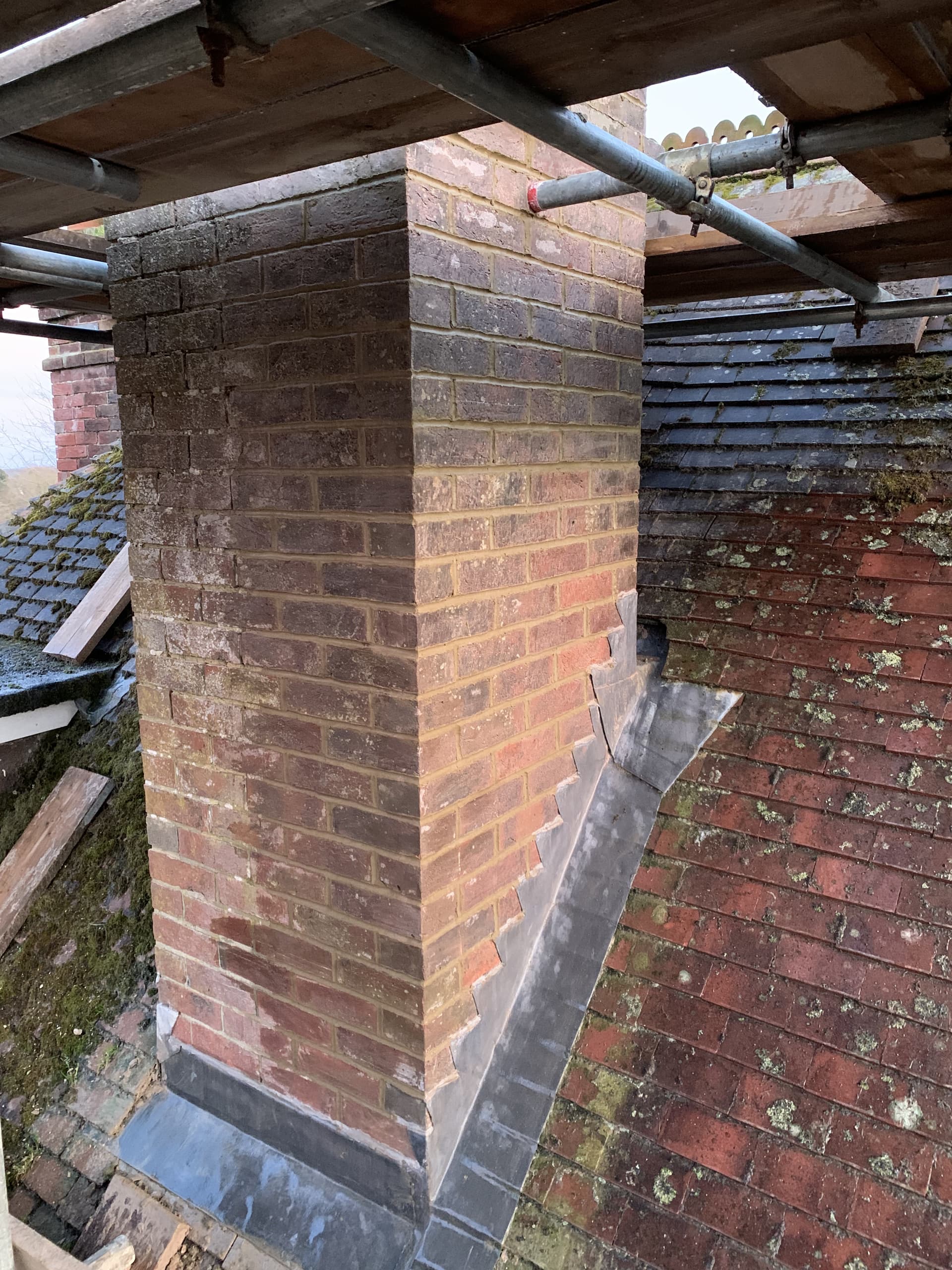 Chimney flashing and repointing work