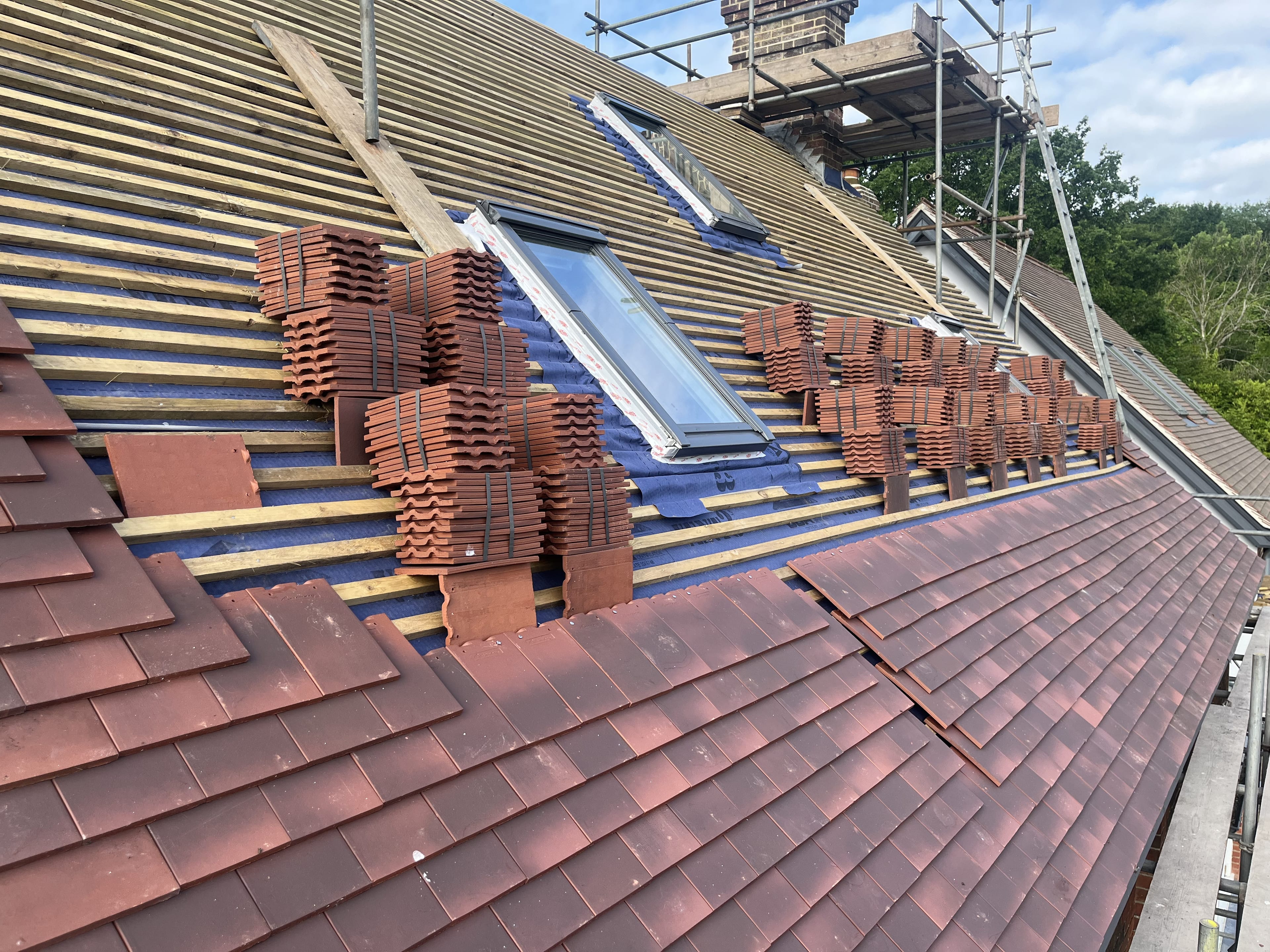 Skylight area during reroof